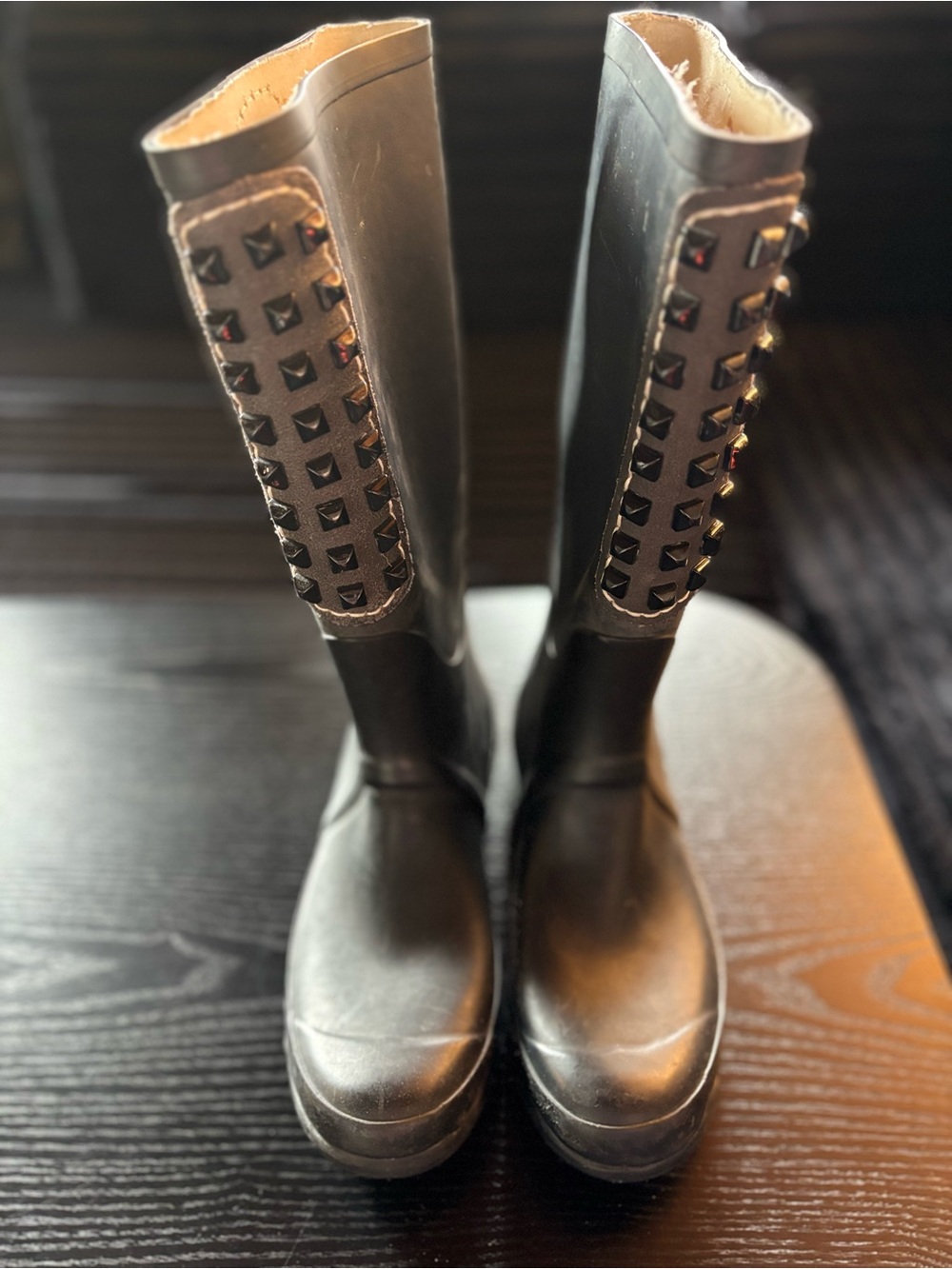 BCBGMAXAZRIA studded Rain Boots